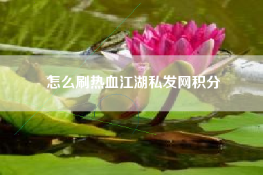 怎么刷热血江湖私发网积分