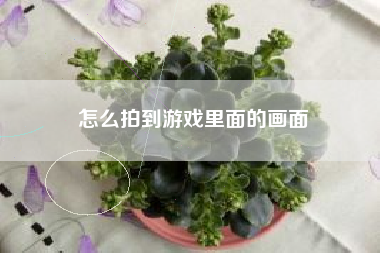 怎么拍到游戏里面的画面