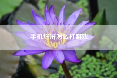 手机烂屏怎么打游戏