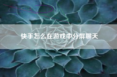 快手怎么在游戏中分屏聊天