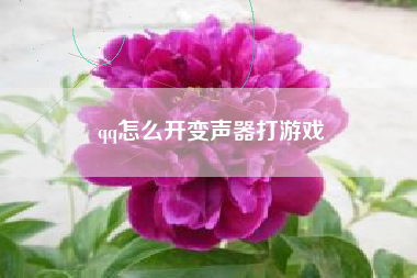 qq怎么开变声器打游戏