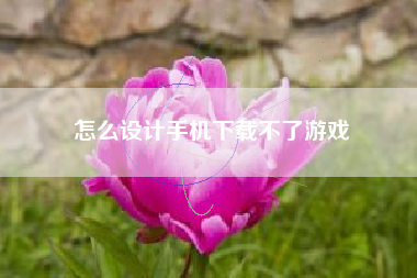 怎么设计手机下载不了游戏