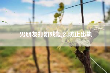 男朋友打游戏怎么防止出轨