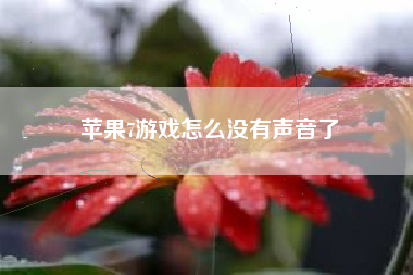 苹果7游戏怎么没有声音了