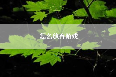 怎么放弃游戏