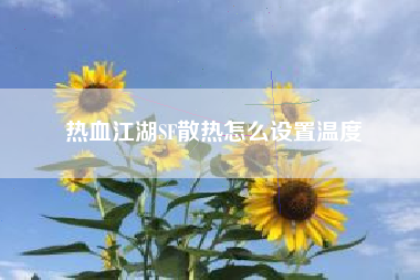 热血江湖SF散热怎么设置温度