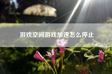 游戏空间游戏加速怎么停止