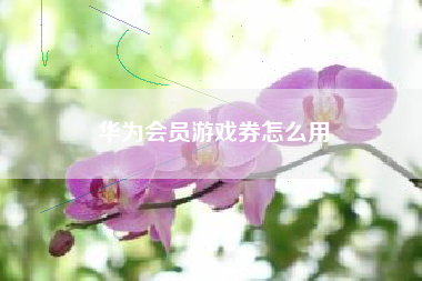 华为会员游戏券怎么用