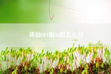诛仙SF4第33题怎么过