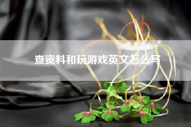 查资料和玩游戏英文怎么写