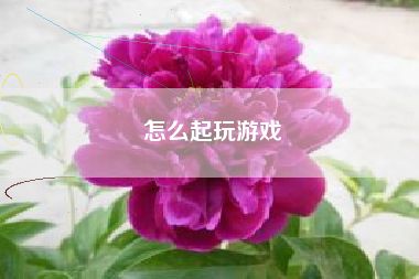 怎么起玩游戏