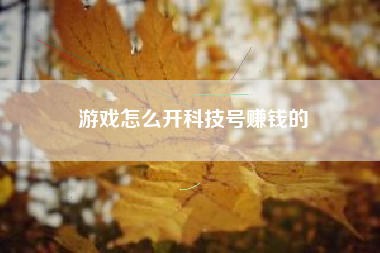 游戏怎么开科技号赚钱的