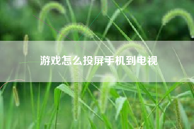 游戏怎么投屏手机到电视