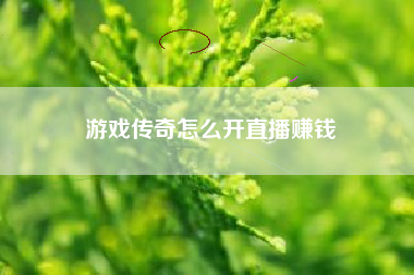 游戏传奇怎么开直播赚钱