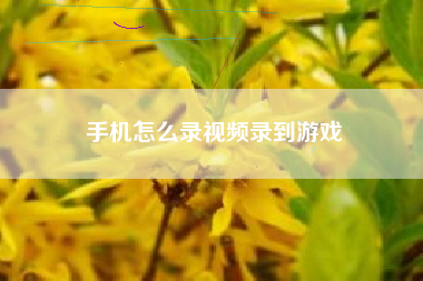 手机怎么录视频录到游戏