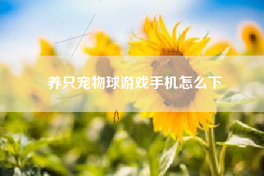 养只宠物球游戏手机怎么下